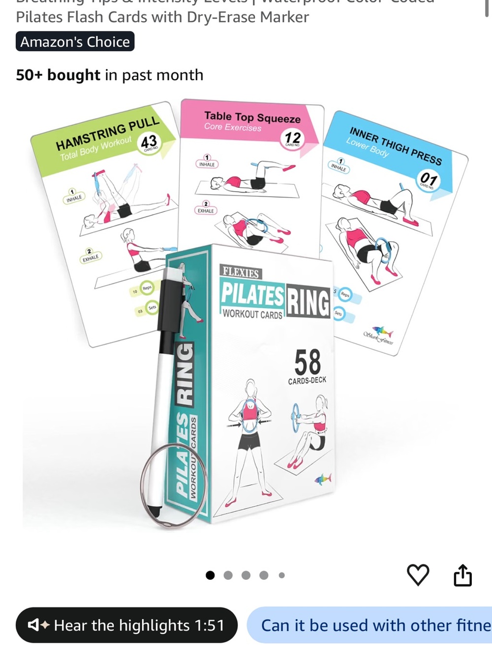 New Pilates Ring Workout Cards